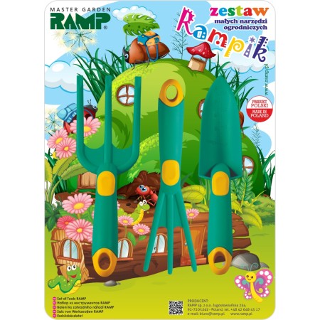 Комплект градински инструменти Малък градинар Rampik Tюркоаз
