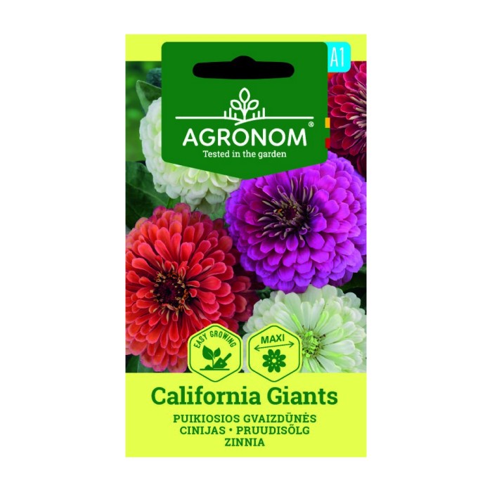 Циния Гигант Калифорнийки Микс Zinnia elegans dahlienflora Californiq Giants