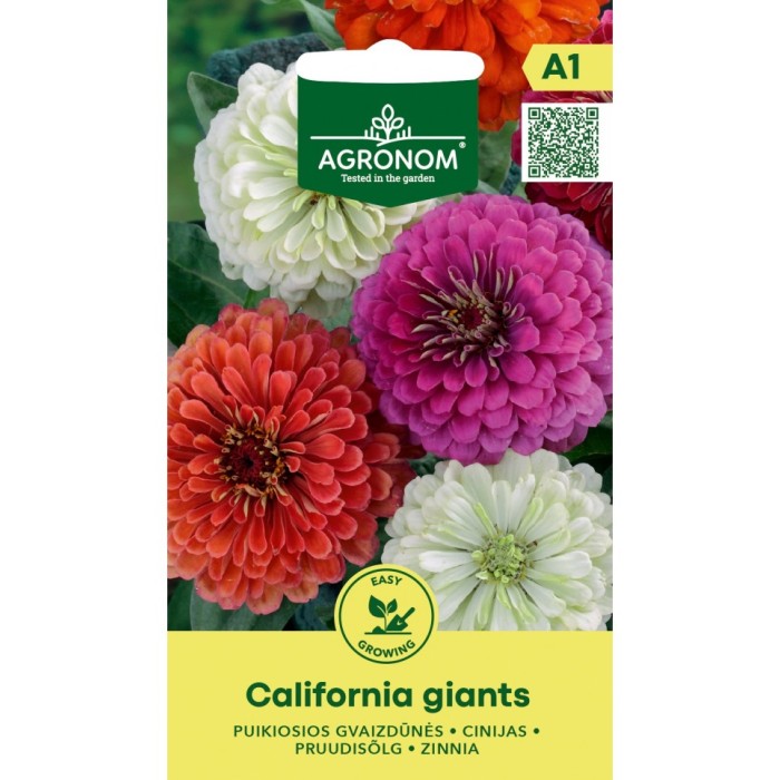 Циния Гигант Калифорнийки Микс Zinnia elegans dahlienflora Californiq Giants