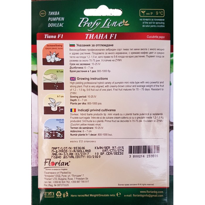 Тиква Тиана F1 (мини виола)
