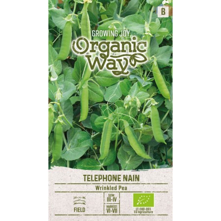 Органик Грах Телефон (джудже) Pisum sativum L Telephone Nain