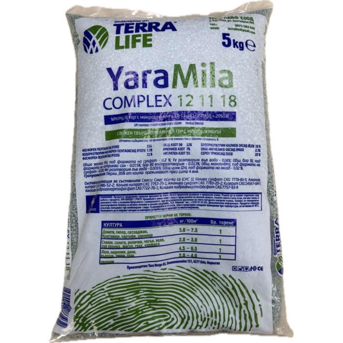Комплексен тор YaraMila Complex 12-11-18 + Mg + S + микроелементи