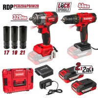 R20 Бормашина & Безч.Гайковерт320Nm2x2AhCaseRDP-PCD20&PBIW20
