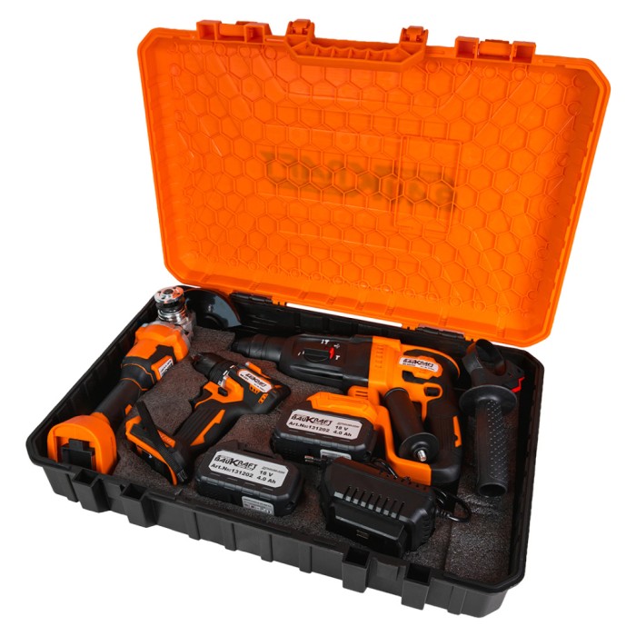 К-т Ъглошлайф бормашина перфоратор 18V2x4Ah куфар BK-AGCDRH3