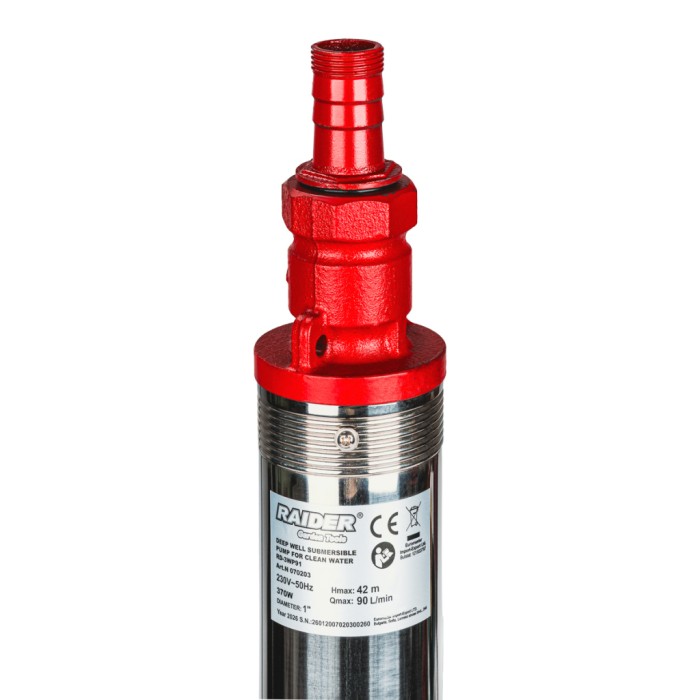Помпа водна дълбочинна 370W 1" 90L/min 42m6T RD-3WP91