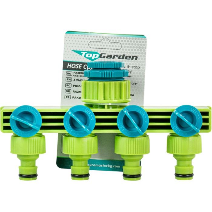 Разклонител 4 изхода със стоп 1/2"-3/4" TG