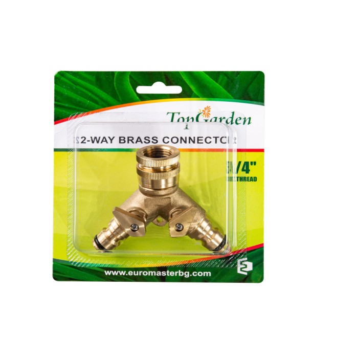 Разклонител-бърза връзка, 3/4",1/2" вътрешна резба,месинг TG