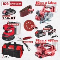R20 Комплект 3 машини 2Ah 4Ah + 3 чанта RDP-BXS11